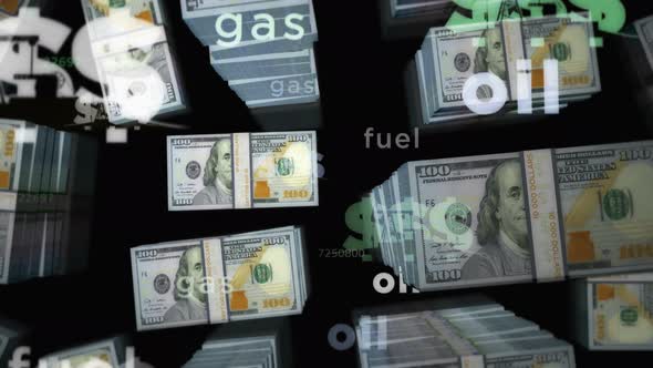 Hundred US Dollar money counting with petroleum oil business alt