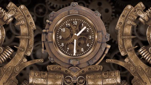 Steampunk Time Background / Machine Parts 2