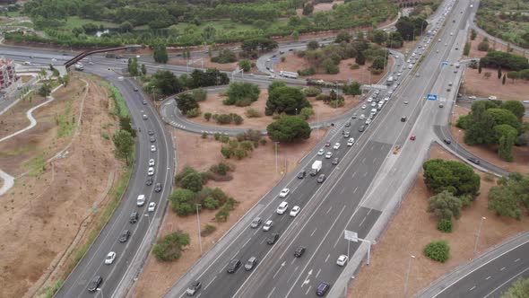 Busy Traffic on Multilevel Highway alt