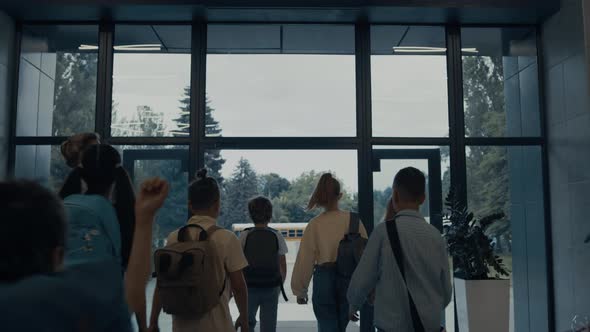 Group Pupils Leaving Elementary School alt