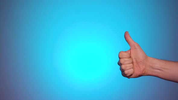 Man Showing Thumbs Up Gesture GOOD with Blank Space