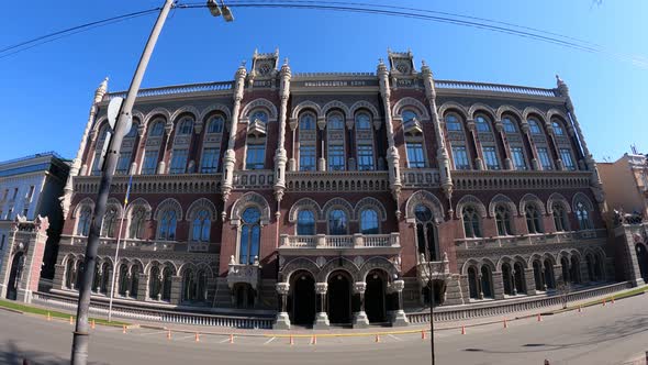 The Building of the National Bank of Ukraine in Kyiv Slow Motion alt