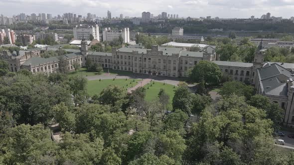 Kyiv. Ukraine. Kyiv Polytechnic Institute. Aerial View. Flat, Gray alt