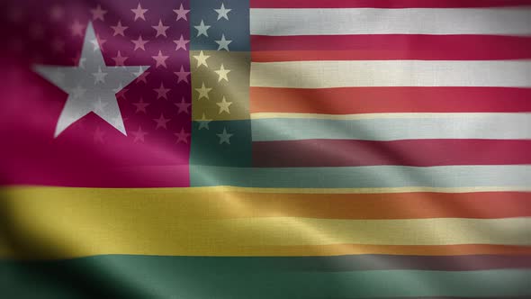 USA Togo Flag Loop Background 4K