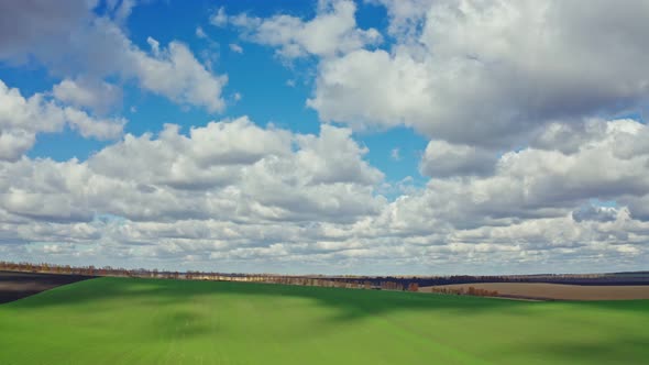 Aerial Photography Field Agro Farming Virgin Land Clouds Sky