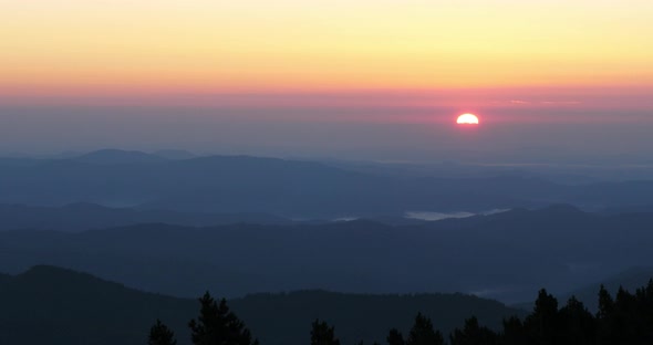 The Mont Aigoual, Gard department, the Occitan, France. View from the top. alt