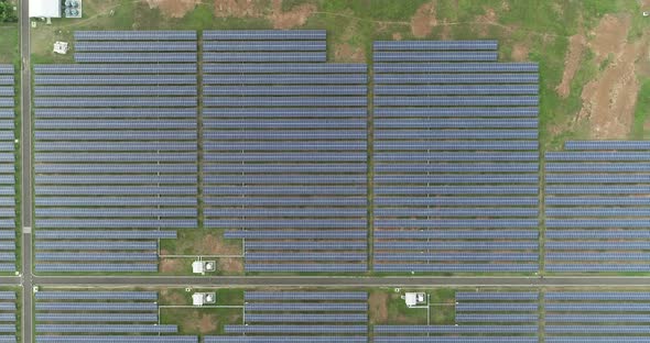 Aerial view of Solar cell Farm, Electricity production from the sun alt