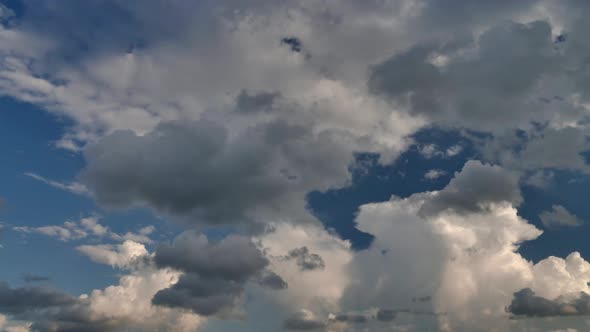 View of Turbulent Cumulus Clouds.