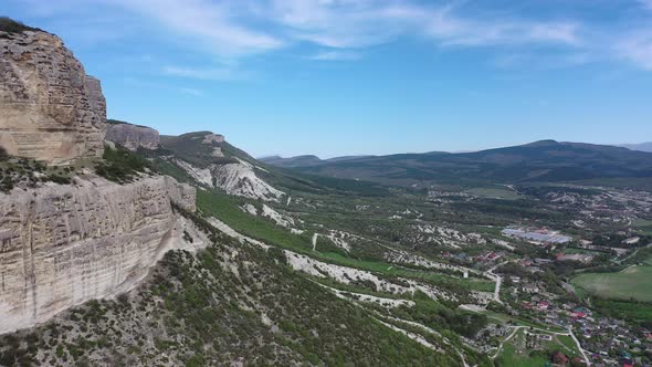 Aerial view of Belbek canyon in Crimea alt