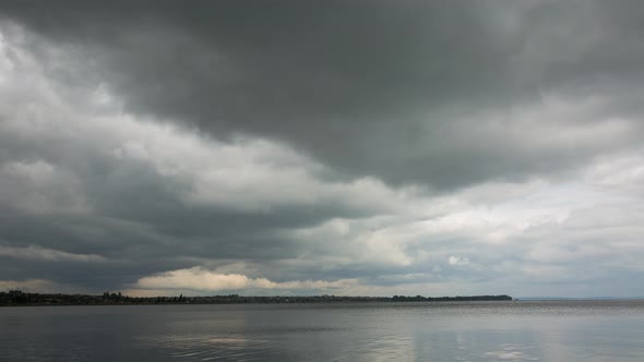 Cloudy Clouds Near The River Bank, Time Lapse