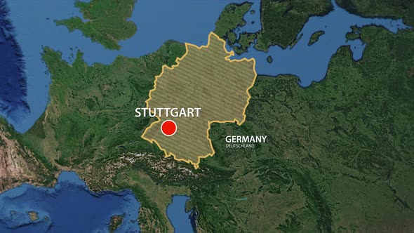 Geolocation of the city of Stuttgart on the map