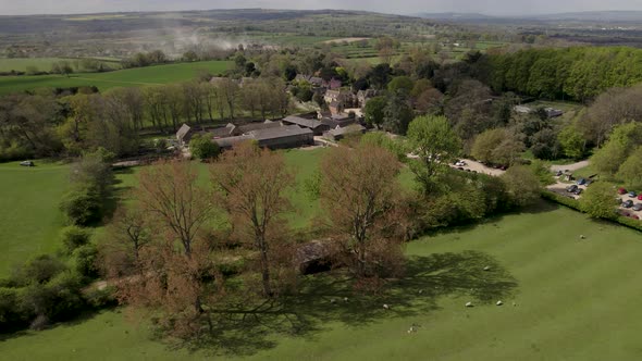 Hidcote Manor Cotswolds Spring Aerial Landscape Mickleton Gloucestershire England Colour Graded