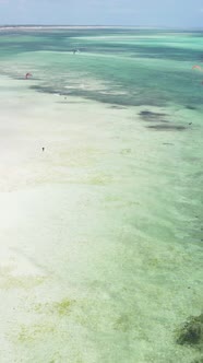 Vertical Video of the Ocean Near the Coast of Zanzibar Tanzania alt