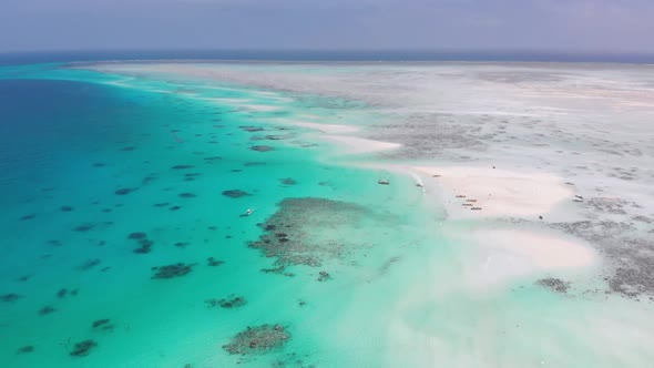 Sandbanks in the Middle of Ocean By Tropical Island Mnemba Zanzibar Aerial View alt
