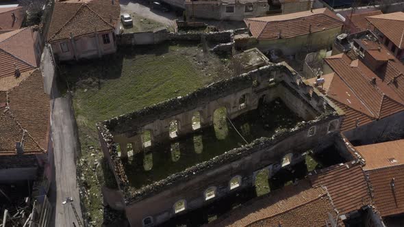 Old Structure And Village Aerial View 3