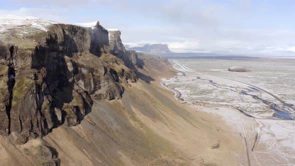 Views Across Typical Icelandic Landscapes in the Early Evening From the Air alt