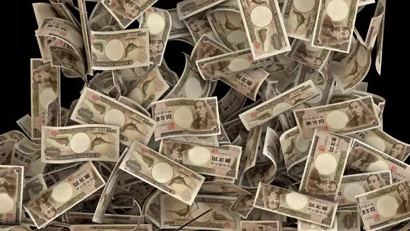 Falling Japanese Yen Bills Money Transition