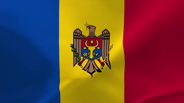 Moldova Waving Flag Animation 4K Moving Wallpaper Background alt