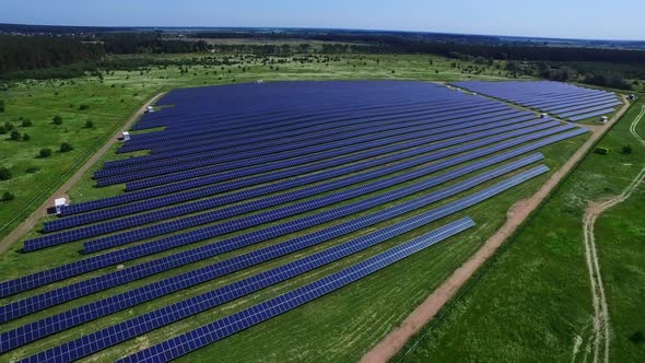 Solar Energy Farm Producing Renewable Energy From Sun alt
