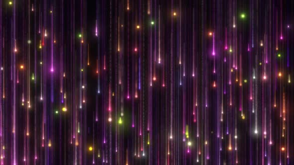 Colorful glowing particles lines