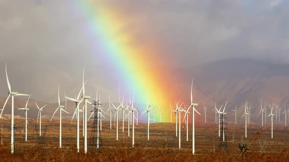 Wind turbines in Southern California north of Los Angeles alt
