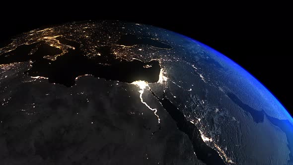Earth Night To Day Middle East