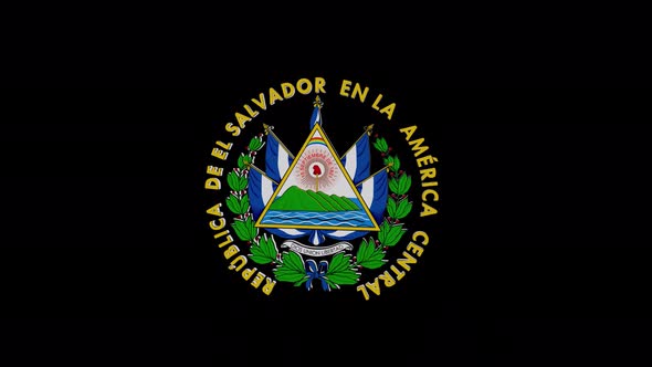 Coat Of Arms Of El Salvador With Alpha Channel  - 4K alt