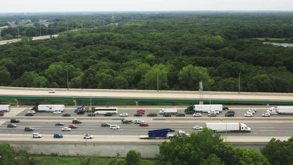 White Hydrogen Fueled Truck on Suburban Road Delivering Consumer Goods USA alt