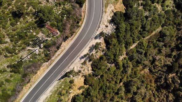 Aerial Top View Mountain Road alt