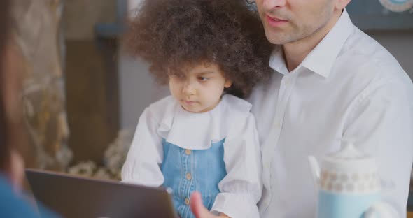 Dad and daughter are resting at home Father is playing with his daughter Turkish family Happy Family alt