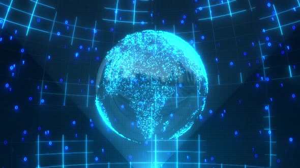 Earth Hologram Code Tech Background