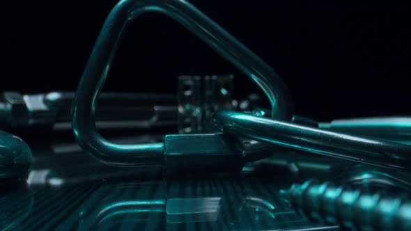 Group of Different Industrial Metal Carbines in Dark Studio alt