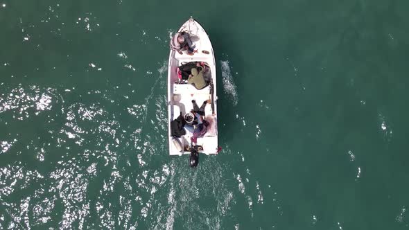 Boat Sailing Top View alt