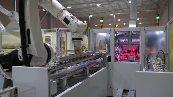 Industrial Robot Work In Production Line