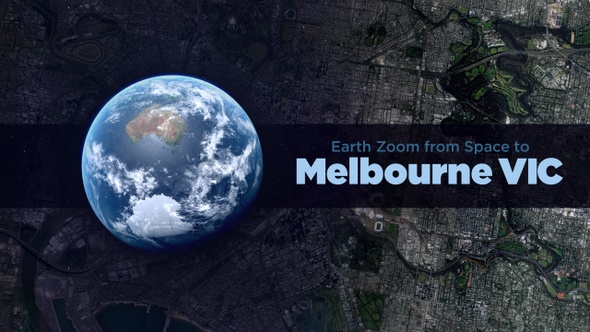 Melbourne (Australia) Earth Zoom to the City from Space