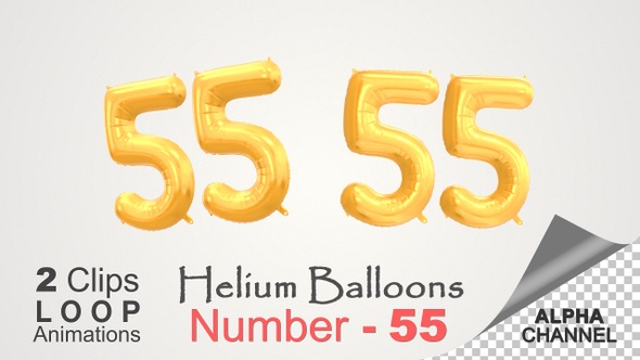 Celebration Helium Balloons With Number – 55