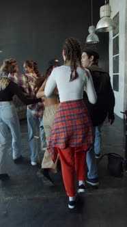 The Young Dancers Finished Their Training in a Modern Studio and Ran Outside alt