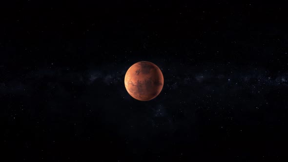 Spinning planet mars on dark. Vd 1171