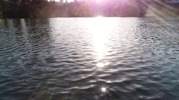 River Waterfall at Sunset alt