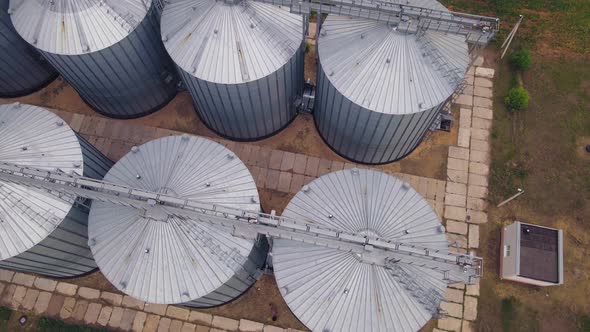 Grain elevator and agricultural storage. Containers silos storing agriculture crop alt