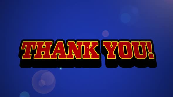 Animation vintage video game screen with words thank you written ...
