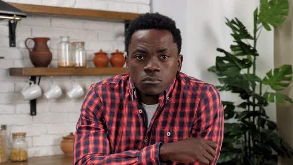 African American Businessman Greets Listens Report Managers Online Video Call alt