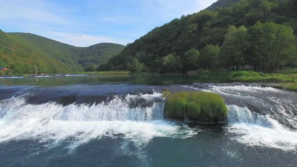 National park of Una river in Bosnia alt