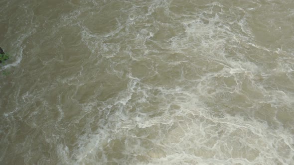 Panoramic Top View Waterfall Probiy and Mountain River with Rocks alt