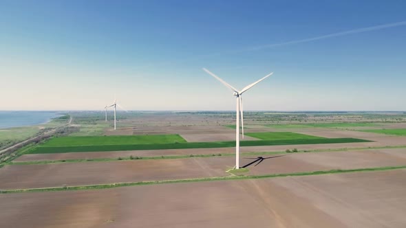 Aerial View of Wind Turbines Energy Production alt