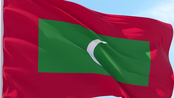 Maldives Flag Looping Background