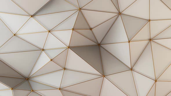 White And Gold Triangles Background