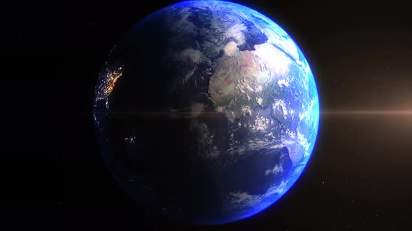 Realistic Earth Zoom In Night Lights Clouds United States Of America ...