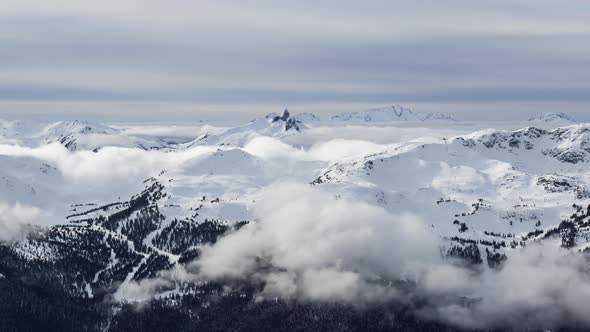 Beautiful Time Lapse View of Whistler Mountain and Canadian Nature Landscape alt