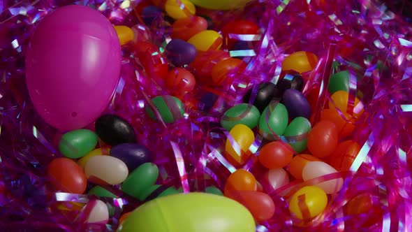 Cinematic, Rotating Shot of Easter Cookies on a Plate  alt